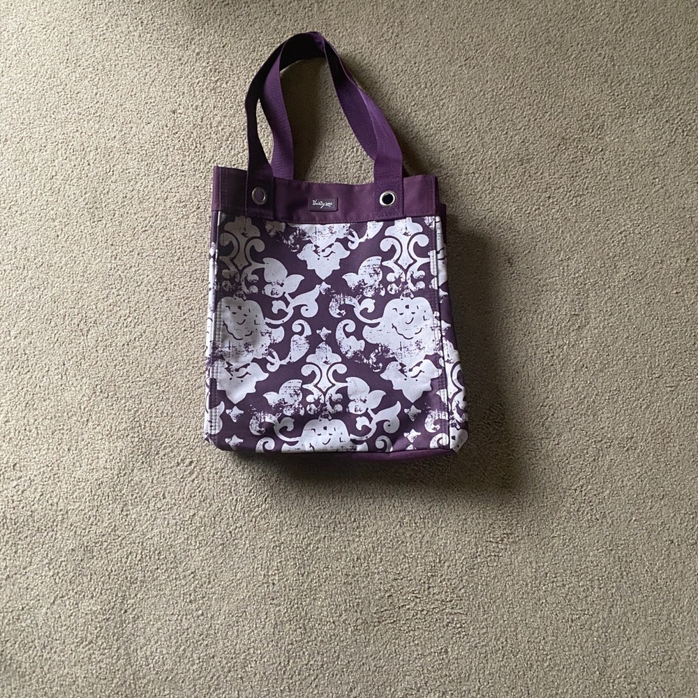 Thirty One Purple and White Patterned Tote
